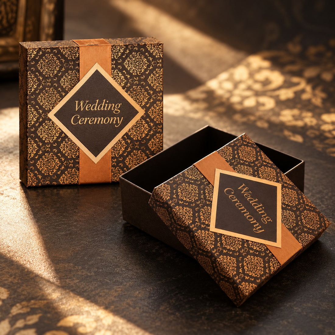 Royal Black & Gold Favor Box