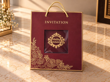 Royal Burgundy Acrylic Invitation Card