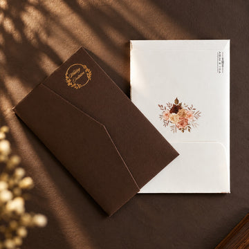Brown Floral Invitation Card
