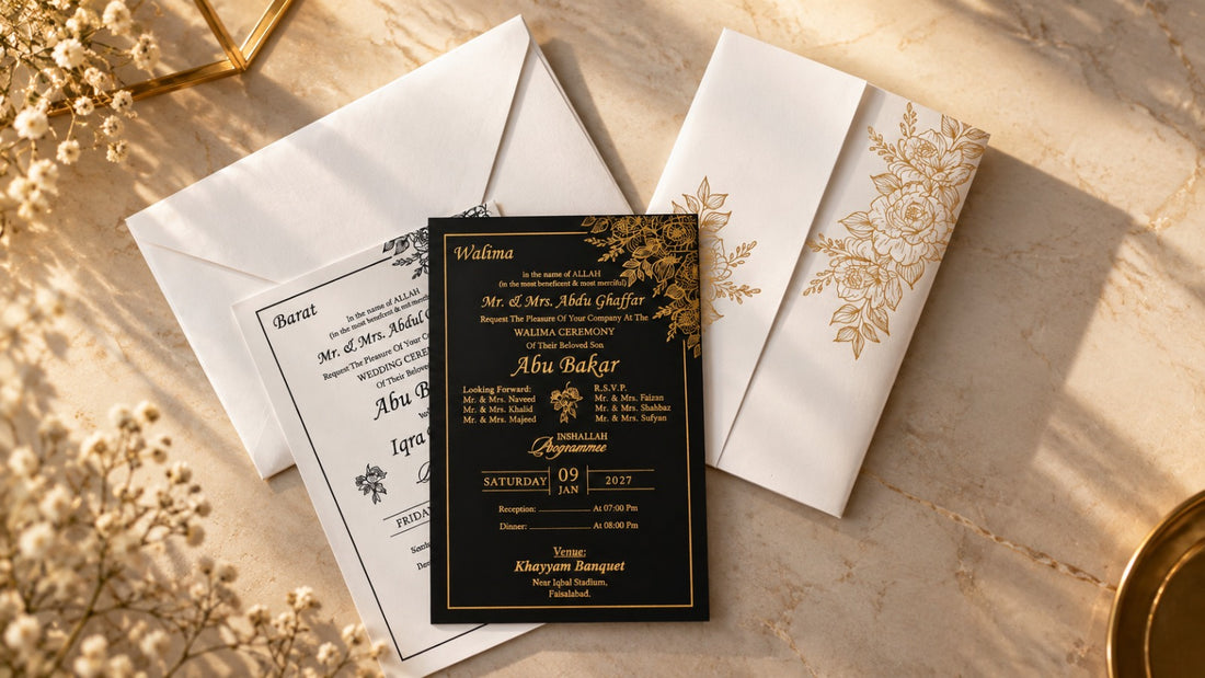 White & Black Acrylic Invitation Card