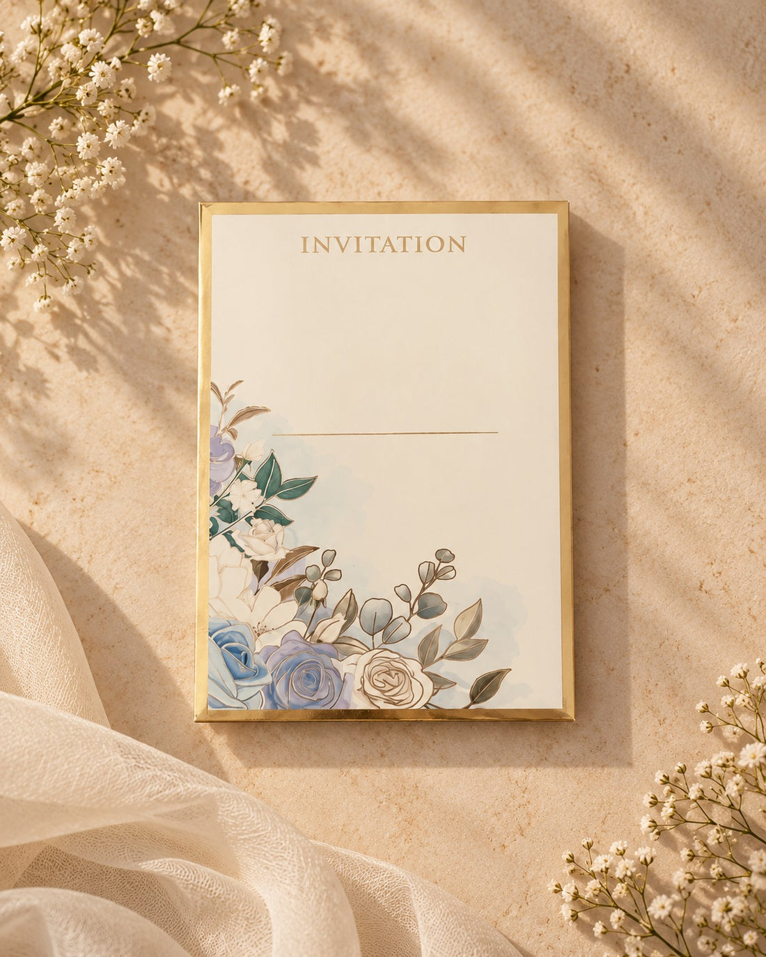 Blue Floral Invitation