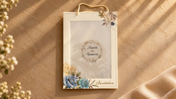 Soft Ivory & Blue Rose Invitation