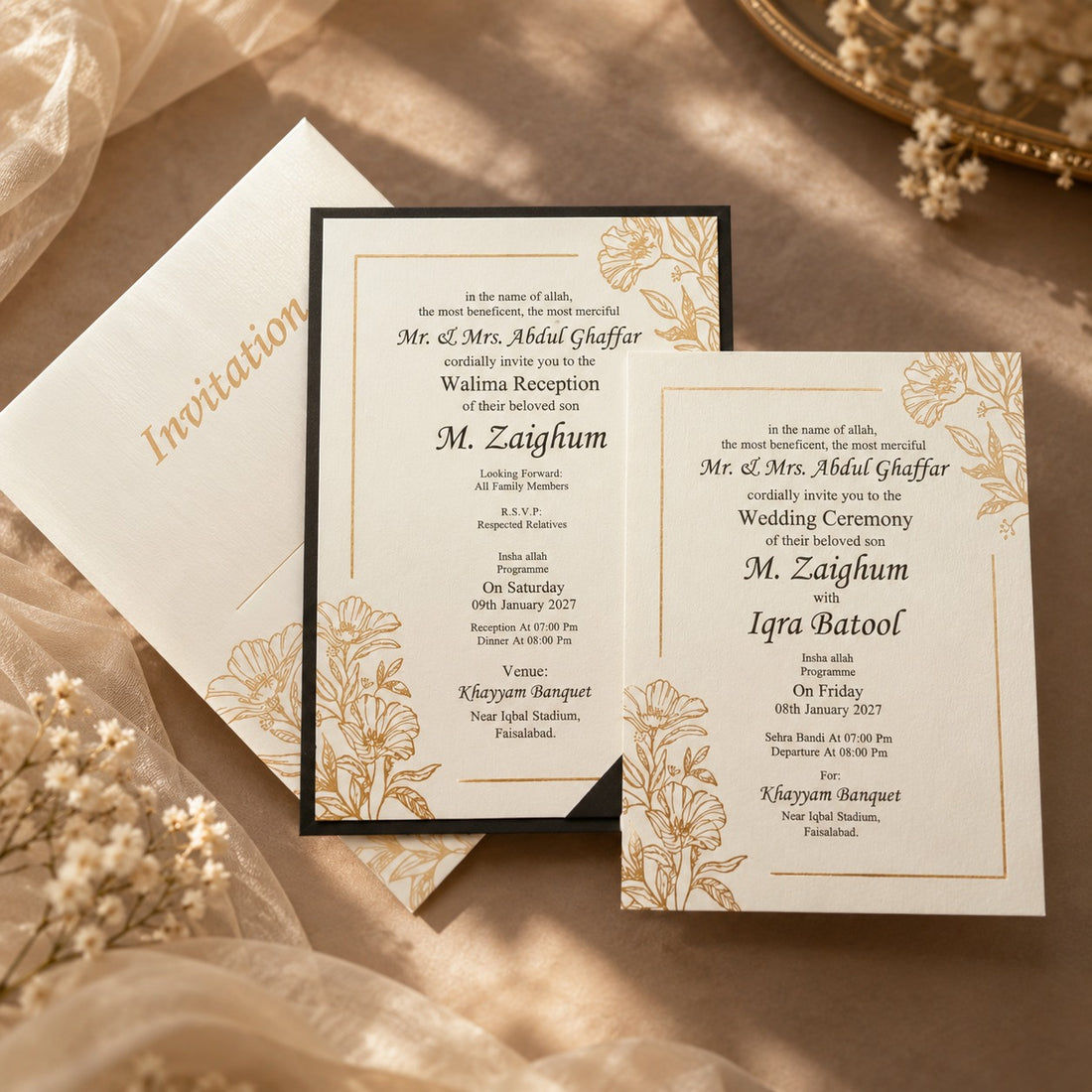 Elegant Floral Wedding Invitation