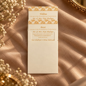White & Golden Floral Invitation