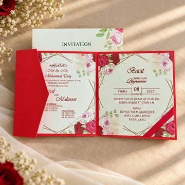 Floral Pocket Wedding Invitation