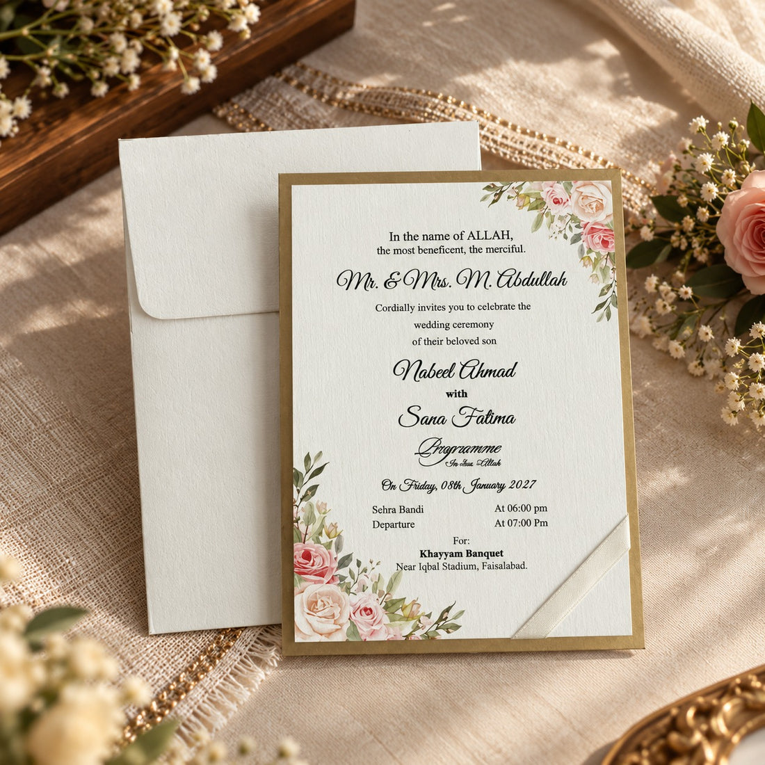 Pink Floral Invitation