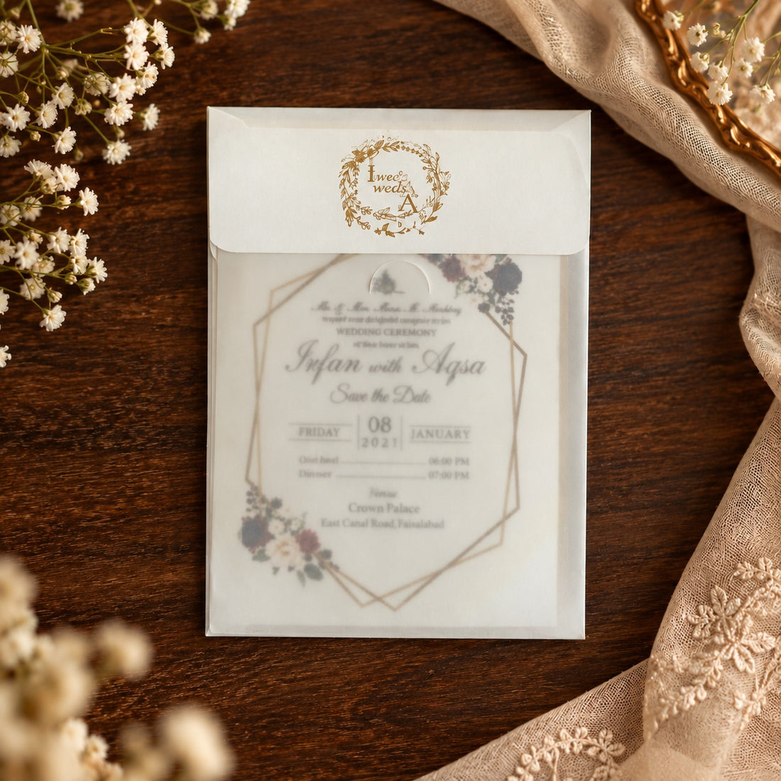 Elegant Floral Wedding Invitation