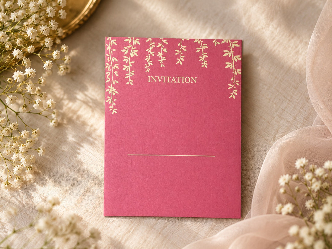 Pink Botanical Wedding Invitation