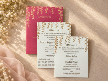 Pink Botanical Wedding Invitation