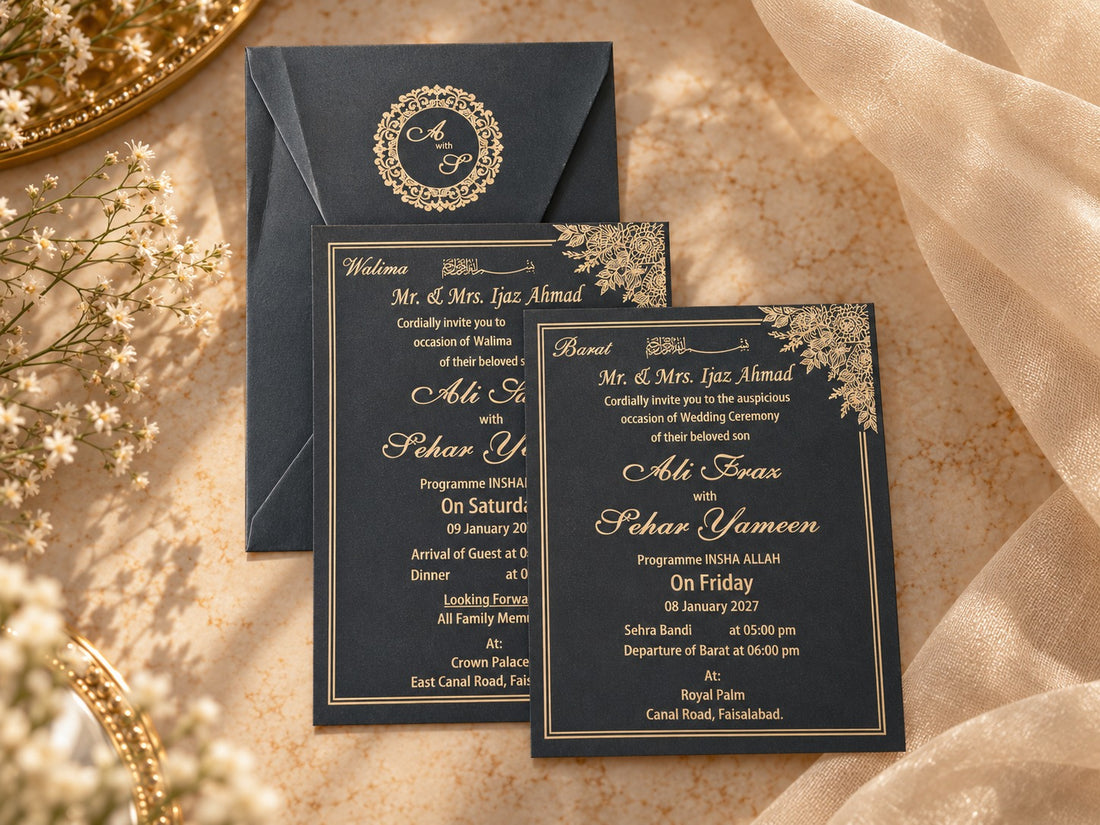 Luxury Charcoal Wedding Invitation