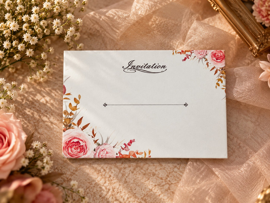 Floral Pocket Wedding Invitation