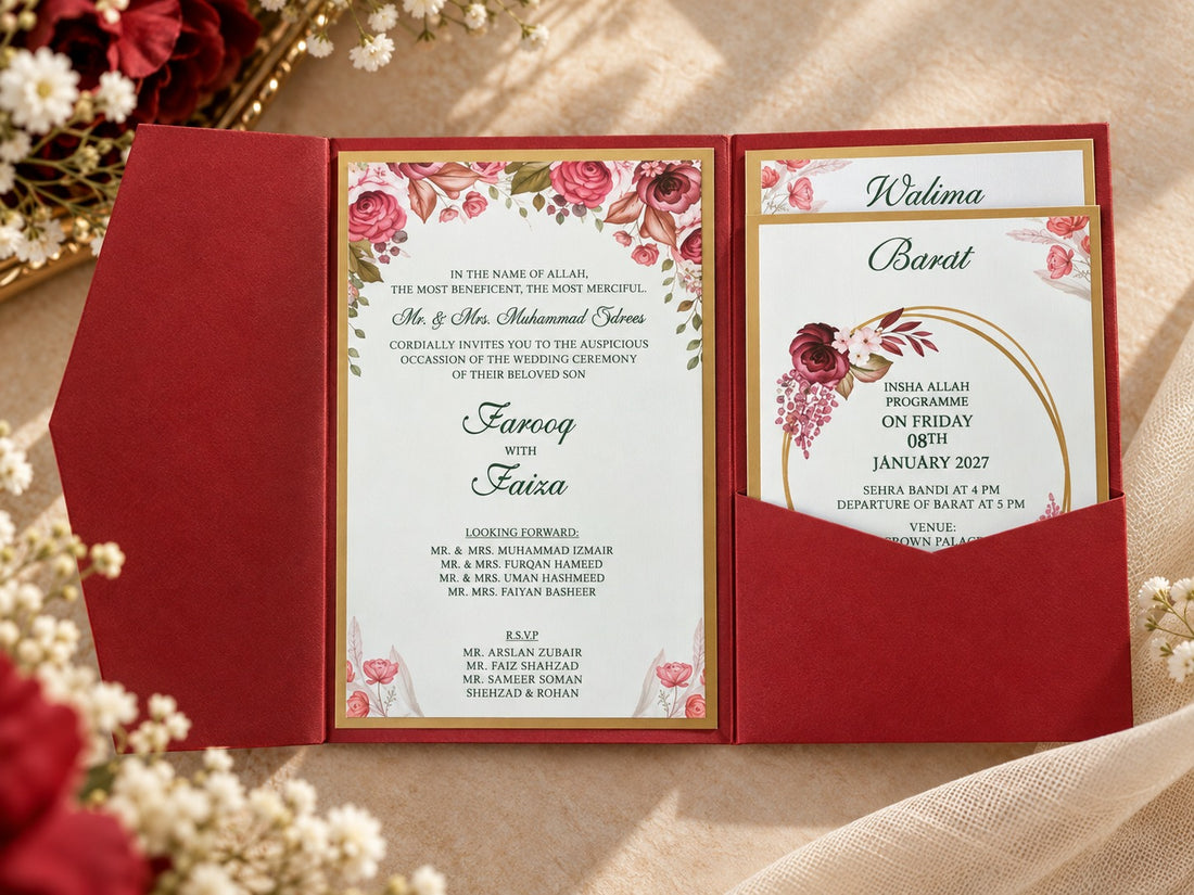 Classic Red Floral Invitation