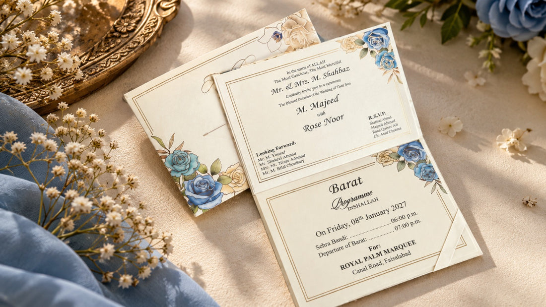 Blue Floral Invitation