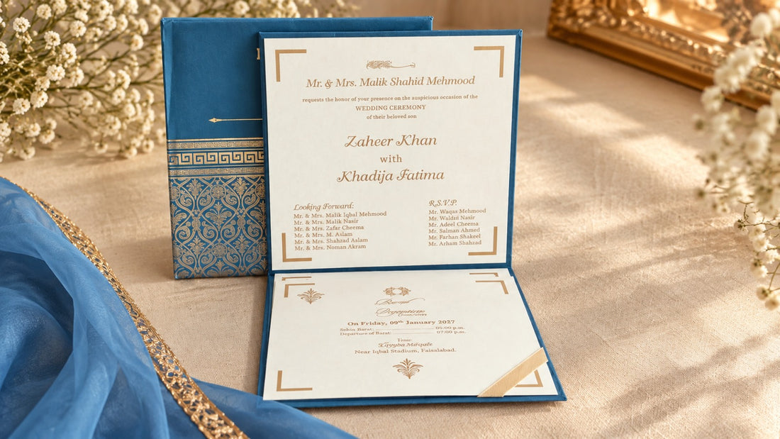 Azure Gold Classic Wedding Invitation