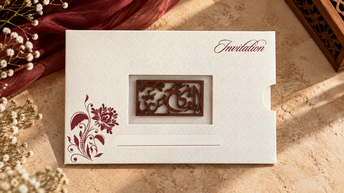 Ivory Calligraphy Wedding Invitation