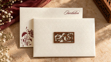 Ivory Calligraphy Wedding Invitation