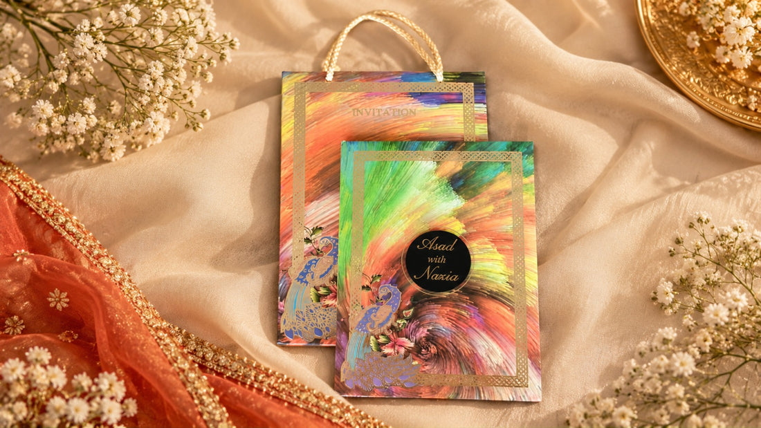 Vibrant Peacock Wedding Invitation