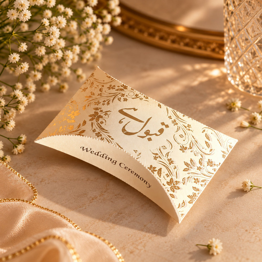 Elegant Pillow-Style Wedding Favor Box