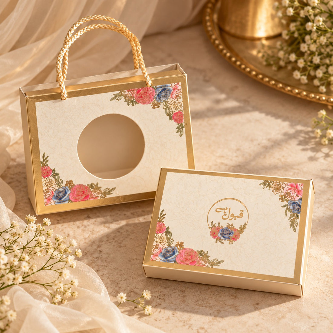 Floral Window Wedding Favor Box