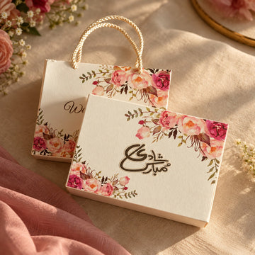 Floral Handle Wedding Favor Box