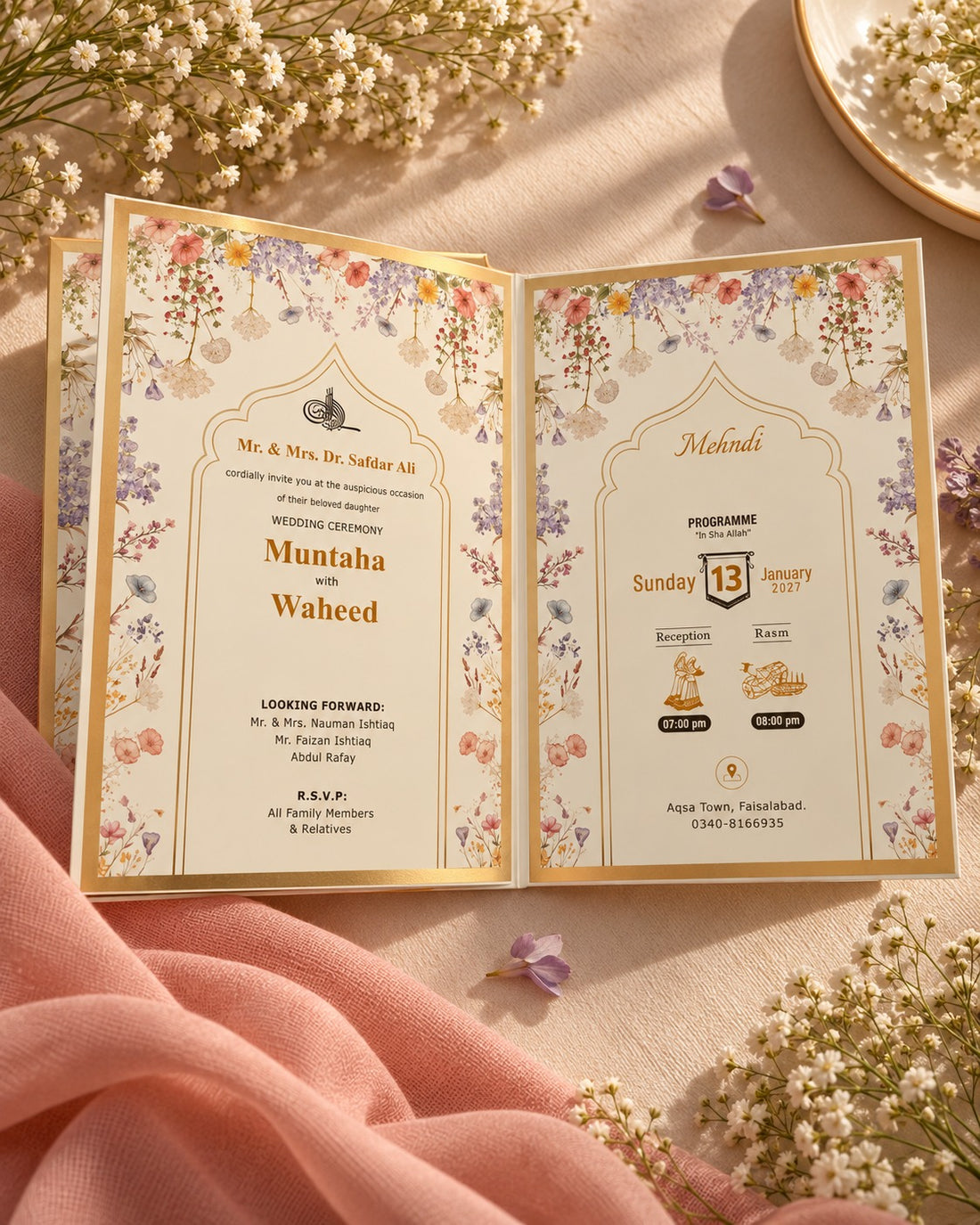 Elegant Floral Wedding Invitation
