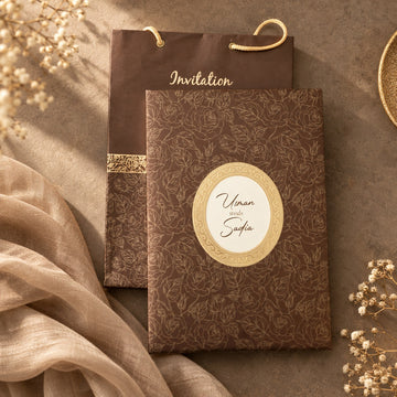 Chocolate Brown Luxury Wedding Invitation