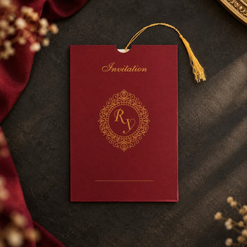Luxury Burgundy Acrylic Wedding Invitation