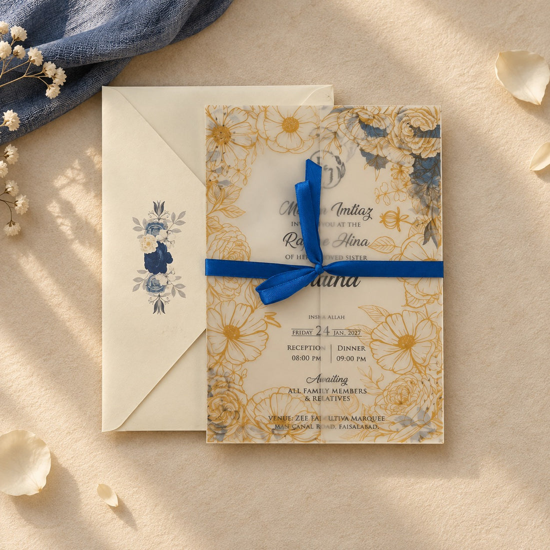 Elegant Floral Wedding Invitation Set