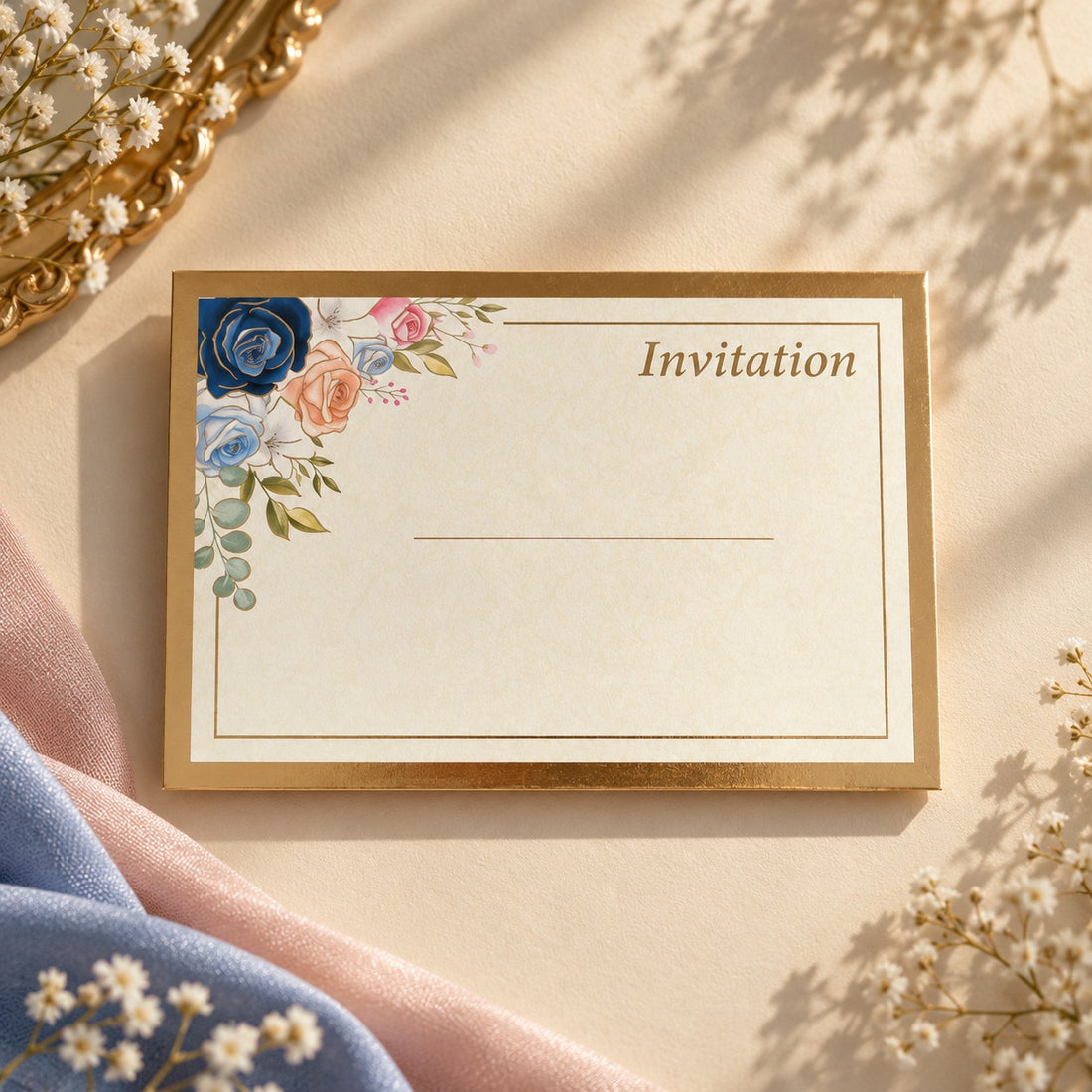 Royal Floral Wedding Invitation
