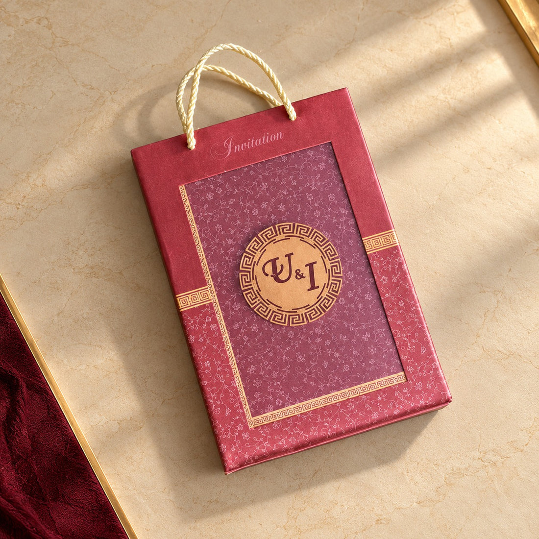 Royal Burgundy Monogram Wedding Invitation