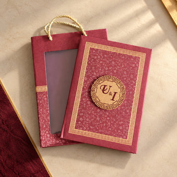 Royal Burgundy Monogram Wedding Invitation