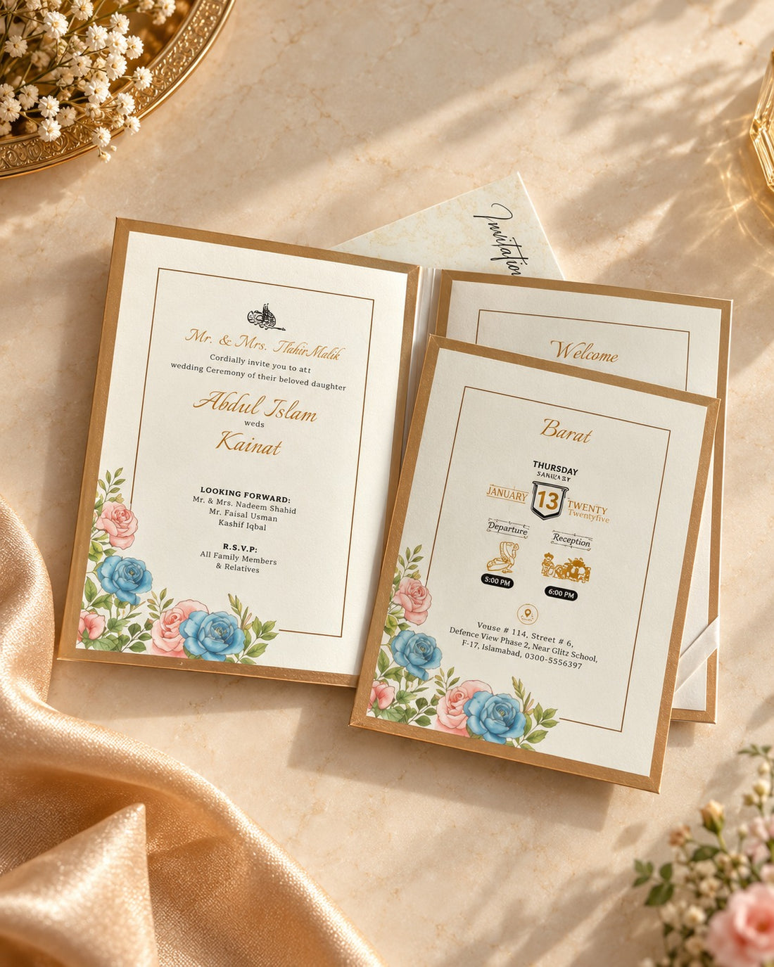 Floral Elegance Wedding Invitation