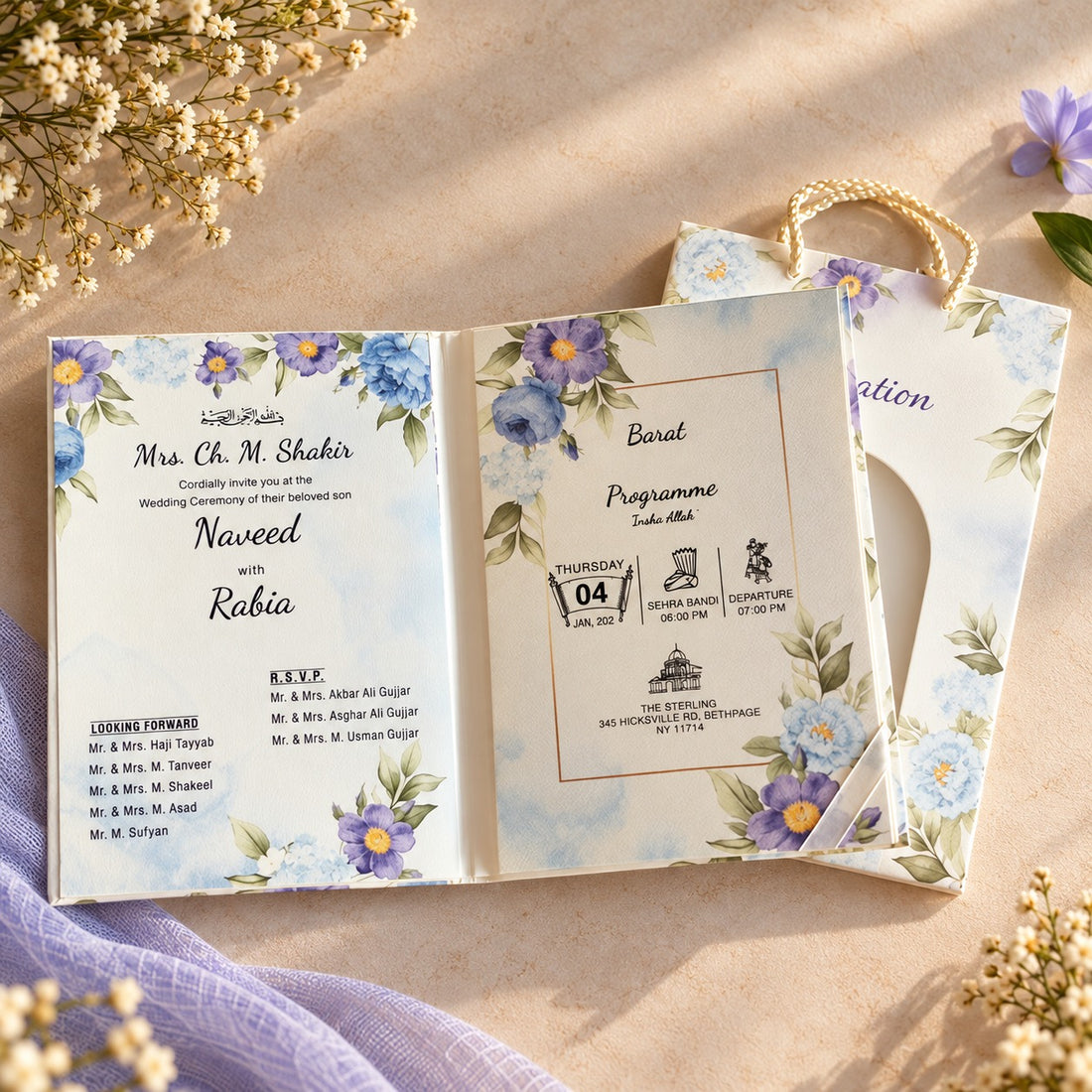 Elegant Floral Wedding Invitation