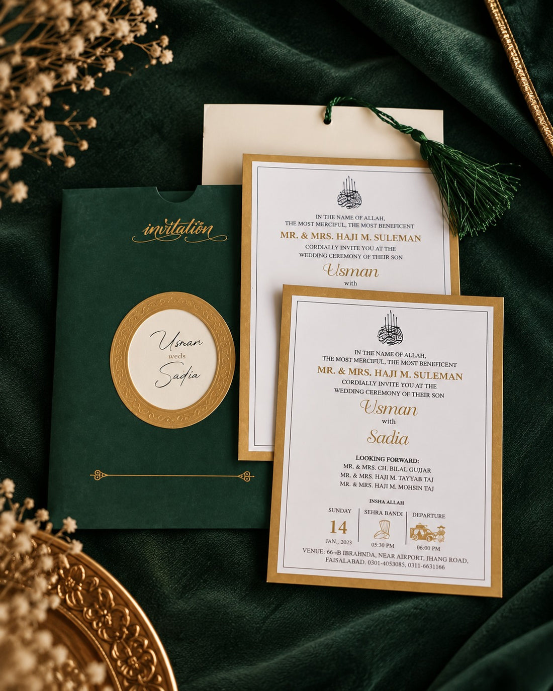Emerald Green Luxury Wedding Invitation