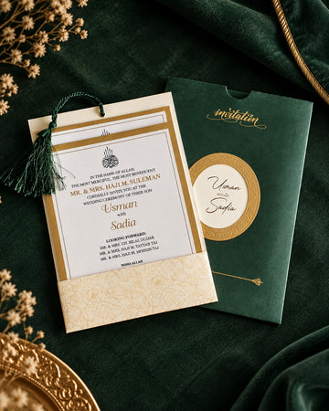 Emerald Green Luxury Wedding Invitation