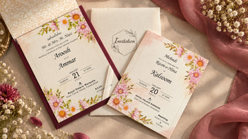 Floral Mehndi & Wedding Invitation Set