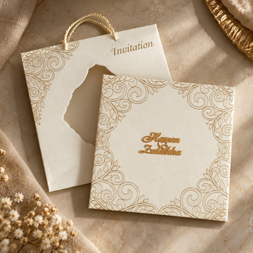 Ivory & Gold Ornamental Wedding Invitation
